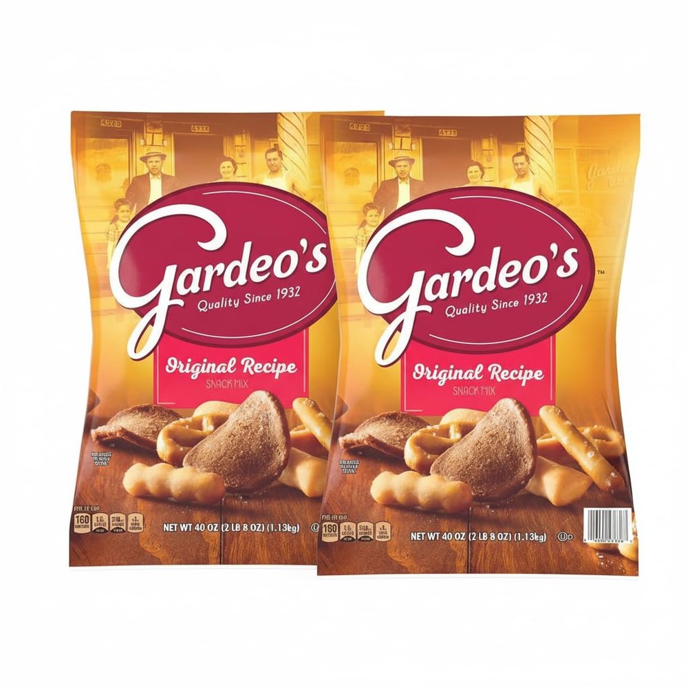 Gardeos Original Recipe Snack Mix, 40 oz Bags (Pack of 2), Savory Crunchy Blend with Pretzels Breadsticks and Rye Chips