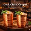 Hammered Pure Copper Water Drinking Glasses Set of 2 Large 10 Oz Drinking Cups Copper Ayurvedic Health Benefits Tumblers Beautiful Handcrafted Design Cup Best Gift view 3