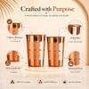 Hammered Pure Copper Water Drinking Glasses Set of 2 Large 10 Oz Drinking Cups Copper Ayurvedic Health Benefits Tumblers Beautiful Handcrafted Design Cup Best Gift view 4