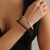 GORBUS Snake Bone Link Layered Cuff Adjustable Wristband for Everyday Wear and Gifting Stylish Multilayer Accessory view 4