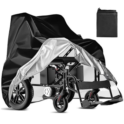 REVXON Wheelchair Cover for Heartway Medical Products Flyer P25J, Water-Resistant Electric Wheelchair Cover for Outdoor Storage Drawstring Windproof Design with Storage Bag,Black