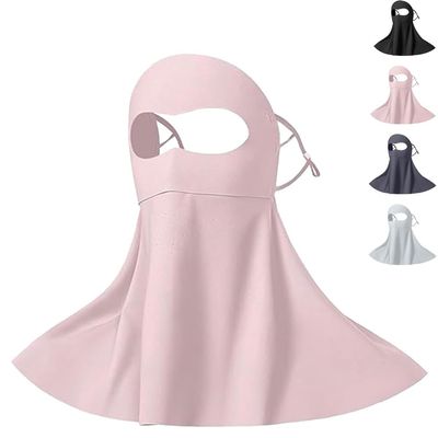 UV Full Face Sun Protection Mask, Breathable & Cooling Mask with Neck Cover, for Running, Fishing for Women Men (Pink)