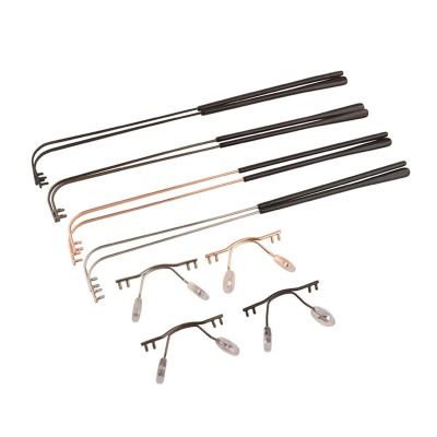 10 Sets Eyeglasses Rimless Temple With Nose Pad Arm Glasses Repair Accessories(Multi Color 10sets)