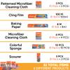 Kitchen Cleaning Kit with Sponges Cloths Scourers Cling Film Baking Paper Household Supplies Set view 2