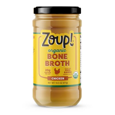 Zoup! Organic Chicken Bone Broth, 14.5 oz Slow-Simmered Cooking Broth, Rich & Savory Base for Soups, Cooking, and Everyday Use