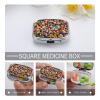 Assorted Jelly Beans Pill Box Small Pill Organizer with 2 Compartments and Mirror Portable Travel Metal Pillcase for Pocket Or Purse, Privacy-Protecting Medicine Box view 4