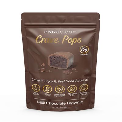 Milk Chocolate Brownie Pops (5 Brownies) Gluten-Free, High Protein (10g), Low Sugar, Guilt-Free Snack with Clean Ingredients No Seed Oils Kid & Parent Approved