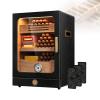 Acentesoft Professional Cigar Storage Humidor, Lighted Desktop Cabinet with Coated Glass, Spanish Cedar Wood Interior, 100-150 Count Large Capacity Mellowing Box view 1