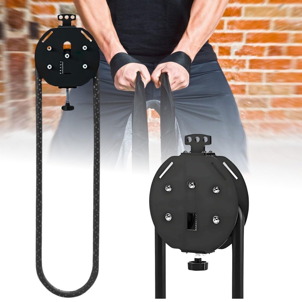 HalksuyNa Rope Pull Exercise Machine, 14FT Closed-Loop Nylon Rope, Hanging Pulley System with Adjustable Resistance for Full Body Cardio & Strength Training