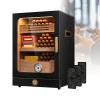 Acentesoft Smart Design Cigar Humidor, 100-150 Count Cabinet with Built-in LED & Front Hygrometer, Spanish Cedar Wood Shelves, Sleek Black Style view 1