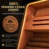 Acentesoft Smart Design Cigar Humidor, 100-150 Count Cabinet with Built-in LED & Front Hygrometer, Spanish Cedar Wood Shelves, Sleek Black Style view 4