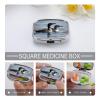 Loon Birds Pill Box Small Pill Organizer with 2 Compartments and Mirror Portable Travel Metal Pillcase for Pocket Or Purse, Privacy-Protecting Medicine Box view 4