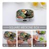 Toucan in The Rainforest Pill Box Small Pill Organizer with 2 Compartments and Mirror Portable Travel Metal Pillcase for Pocket Or Purse, Privacy-Protecting Medicine Box view 4