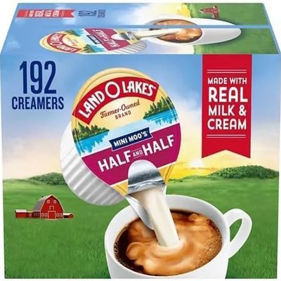 Land Lakes Creamer Coffee Creamer Half & Half Creamer Singles, 192 Count.
