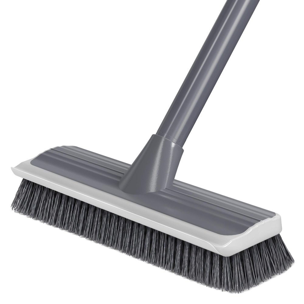 HOMSIER 2 in 1 Floor Scrub Brush: Deck Brush with Squeegee