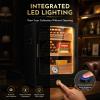 Acentesoft Cigar Humidor, Desktop Cigar Cabinet with Built-in LED Light, Spanish Cedar Wood Lining for 100-150 Cigars, Large Storage Box with Accessory Drawer, Black view 3
