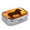 Lion at Sunset Pill Box Small Pill Organizer with 2 Compartments and Mirror Portable Travel Metal Pillcase for Pocket Or Purse, Privacy-Protecting Medicine Box view 3