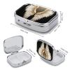 Angel Wing Pill Box Small Pill Organizer with 2 Compartments and Mirror Portable Travel Metal Pillcase for Pocket Or Purse, Privacy-Protecting Medicine Box view 2