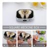 Angel Wing Pill Box Small Pill Organizer with 2 Compartments and Mirror Portable Travel Metal Pillcase for Pocket Or Purse, Privacy-Protecting Medicine Box view 4