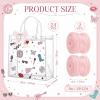 Culudea Clear Gifts Bags with Handles Set of 24 PVC 8x8x3.15 In, Y2K Disco view 2