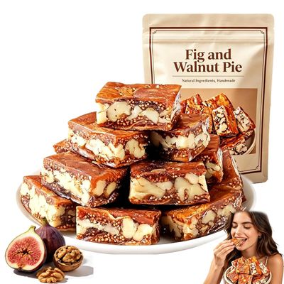 Fig and Walnut Two in One, Fig Walnut Black Sesame Pie, Nutritious Nut Snack,Traditional Handmade Delicacy, Individually Packaged & Healthy Snack, No Sugar Added & No Additives, 250g/8.8oz (one bags)