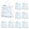 Culudea 24 Pcs Summer Ocean Clear Gift Bags with Handles Blue Coastal Reusable Party Favors Bags with Ribbon Beach Seashell Goodie Treat Bag Bulk Summer Birthday Party Supplies Favors 8x8x3.15 Inch view 1