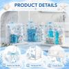 Culudea 24 Pcs Summer Ocean Clear Gift Bags with Handles Blue Coastal Reusable Party Favors Bags with Ribbon Beach Seashell Goodie Treat Bag Bulk Summer Birthday Party Supplies Favors 8x8x3.15 Inch view 3