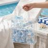 Culudea 24 Pcs Summer Ocean Clear Gift Bags with Handles Blue Coastal Reusable Party Favors Bags with Ribbon Beach Seashell Goodie Treat Bag Bulk Summer Birthday Party Supplies Favors 8x8x3.15 Inch view 4