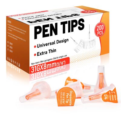 200 Pack, 31 Gauge 5/16 Inch/8mm Pen Accessories, Individually Wrapped