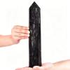 AMOYSTONE Large Astrophyllite Stone Wand Healing Crystal Obelisk Black Fireworks Stone Tower 6 Faceted Column Reiki Chakra Meditation Therapy 4.4-4.8 LBS view 1