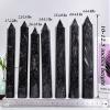 AMOYSTONE Large Astrophyllite Stone Wand Healing Crystal Obelisk Black Fireworks Stone Tower 6 Faceted Column Reiki Chakra Meditation Therapy 4.4-4.8 LBS view 3