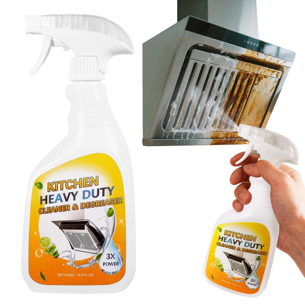 Degreaser Cleaner Heavy Duty Spray: Foaming Kitchen Cleaner Spray Cuts Through Baked-On Grease on Ovens Stove Tops Grills - Clean Up Kitchen Oil Stains Spray for Multi-Surface Cookware & Countertop