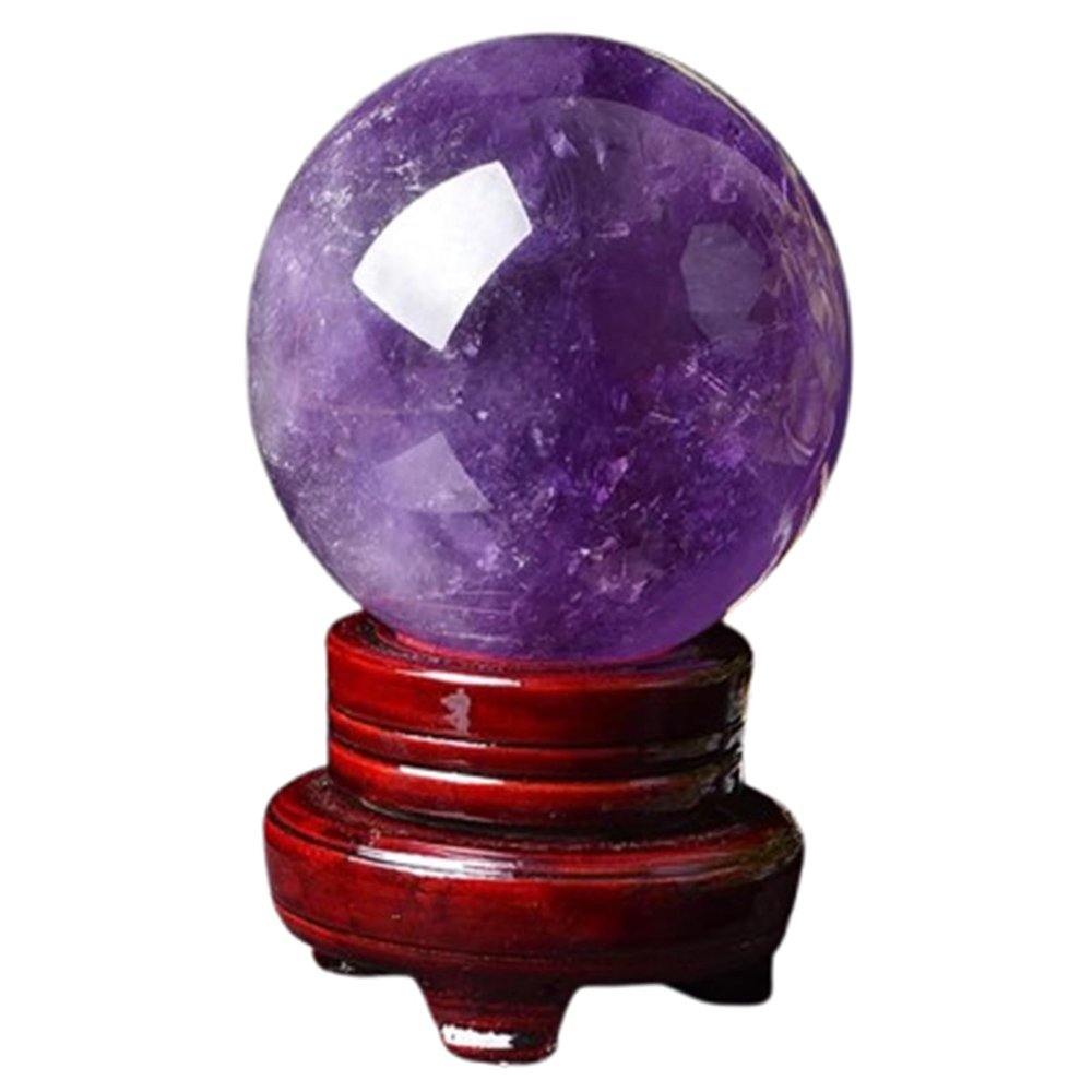 Amethyst Sphere Ornaments Purple Crystal Ball Orbs for Home Decor, Tabletop Accent, Shelf Display, Living Room Bedroom Centerpiece,60mm