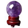 Amethyst Sphere Ornaments Purple Crystal Ball Orbs for Home Decor, Tabletop Accent, Shelf Display, Living Room Bedroom Centerpiece,60mm view 1