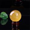 Yellow Calcite Quartz Crystal Sphere,Large Ball with Stand, Stone Decorative Orb Sculpture Figurine for Home Decor Gift,18cm view 2