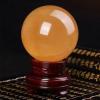 Yellow Calcite Quartz Crystal Sphere,Large Ball with Stand, Stone Decorative Orb Sculpture Figurine for Home Decor Gift,18cm view 3