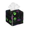 Neon Cats Pattern Digital Artwork Leather Tissue Box Cover for Home Coffee Table Car Decorative view 1