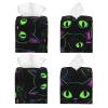 Neon Cats Pattern Digital Artwork Leather Tissue Box Cover for Home Coffee Table Car Decorative view 2