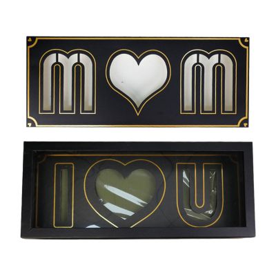 Miaomiaoco Mom Letter Shaped Empty Flower Box Flower Gift Box Flower Arrangement Cardboard Fillable Souvenir Gift Box for Valentines, Black