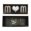 Miaomiaoco Mom Letter Shaped Empty Flower Box Flower Gift Box Flower Arrangement Cardboard Fillable Souvenir Gift Box for Valentines, Black view 1