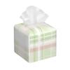 Pastel Green Plaid Pattern Fabric Leather Tissue Box Cover for Home Coffee Table Car Decorative view 1