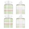 Pastel Green Plaid Pattern Fabric Leather Tissue Box Cover for Home Coffee Table Car Decorative view 2