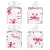Pattern of Pink Bows and Unicorns Leather Tissue Box Cover for Home Coffee Table Car Decorative view 2