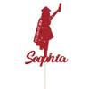 EDSG Personalized Graduation Cake Topper Class of 2026, Double Sided Glitter Graduation Cake Decorations 2026, Custom Congrats Grad Decorations for Graduation Party Supplies (Red) view 1