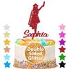 EDSG Personalized Graduation Cake Topper Class of 2026, Double Sided Glitter Graduation Cake Decorations 2026, Custom Congrats Grad Decorations for Graduation Party Supplies (Red) view 3