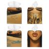 Digital Portrait of Ancient Queen Leather Tissue Box Cover for Home Coffee Table Car Decorative view 2