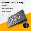 Heavy Duty Rubber Curb Ramp for Wheelchairs & Scooters - Portable 1 Pack Driveway Threshold Ramp, 19cm Rise, Ideal for Cars, Motorcycles, Sidewalks, Loading Docks - Durable Black Design view 2