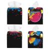 Vibrant Splattered Skateboard On Black Leather Tissue Box Cover for Home Coffee Table Car Decorative view 2