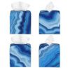 Abstract Blue Marbled Swirl Pattern Leather Tissue Box Cover for Home Coffee Table Car Decorative view 2