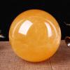 Citrine Quartz Crystal Sphere with Wooden Stand, Yellow Calcite Ball Scrying for Home Table Glass Orb Decorative Balls,190mm/7.5in view 2